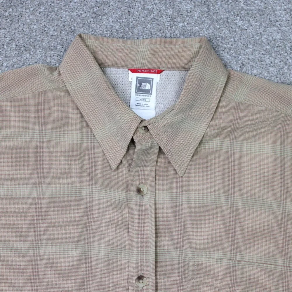 The North Face Shirt Mens XL Beige Modal/Polyester Long‎ Sleeve Button Hiking